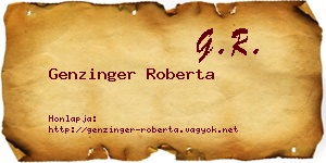 Genzinger Roberta névjegykártya